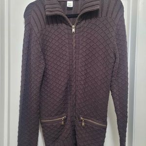 Warm Chocolate Brown Zip-up Sweater